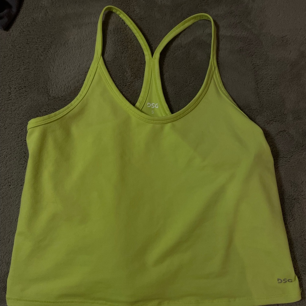 Lime green/yellow cropped tank top